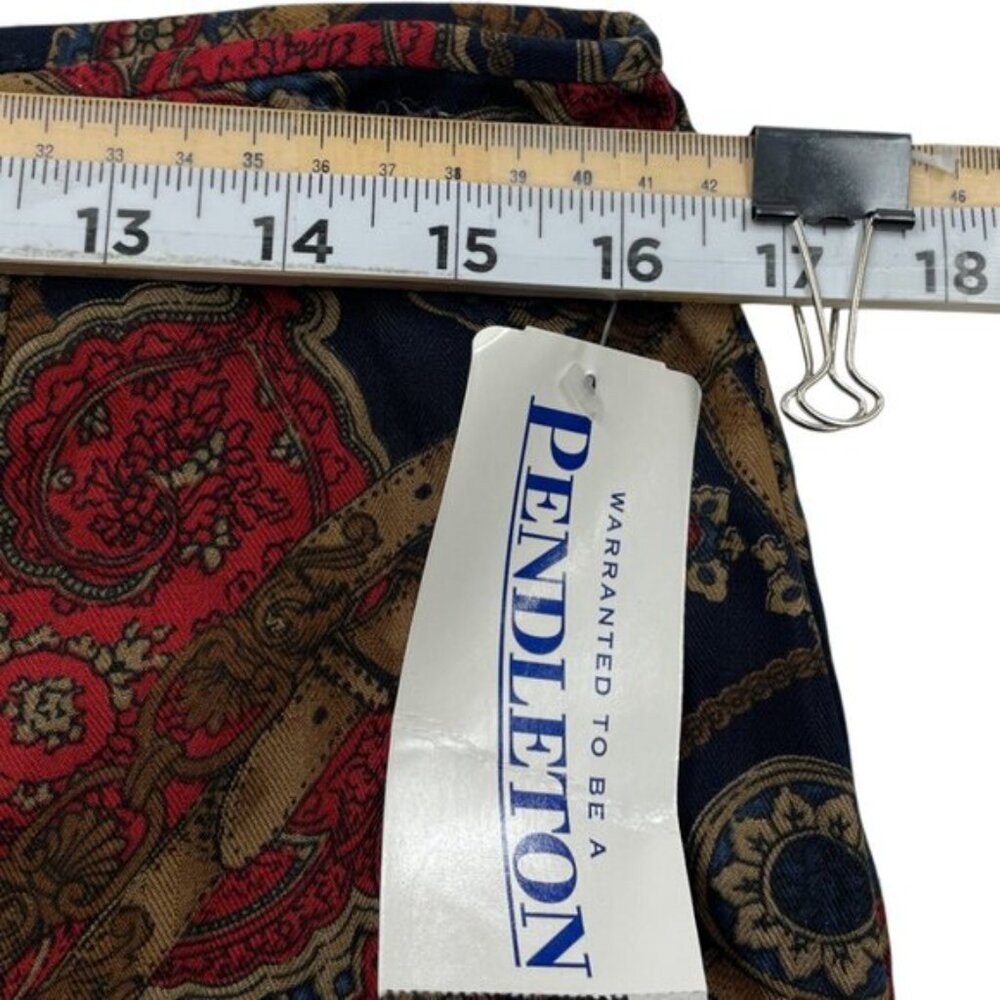 Vintage Pendleton Western Cowgirl Maxi Skirt Navy Red Paisley Size 12 NEW Tags - Picture 6 of 10
